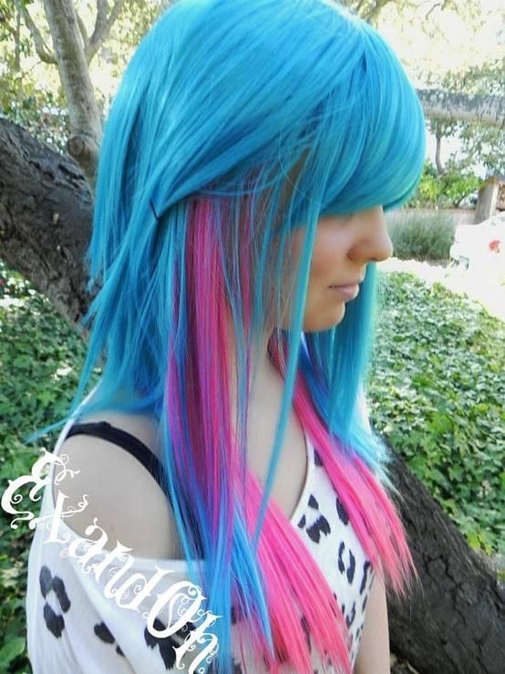 Pink And Blue Hair 